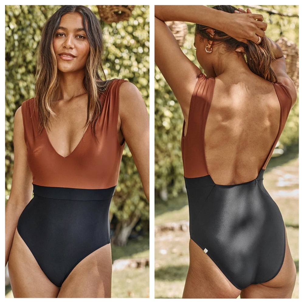 Summersalt Long Torso Backflip Color Block Deep Vee Swimsuit SZ 10LT never worn